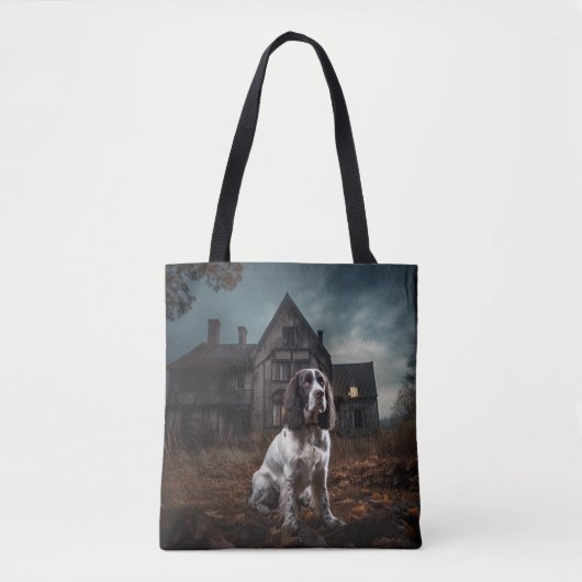Engelse Springer Spaniel Halloween Griezelen Tote Bag (Voorkant)