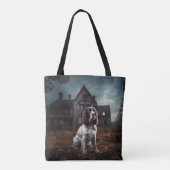 Engelse Springer Spaniel Halloween Griezelen Tote Bag (Achterkant)
