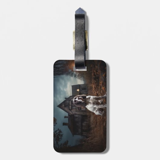 Engelse Springer Spaniel Halloween Scary Bagagelabel (Achterkant verticaal)