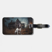 Engelse Springer Spaniel Halloween Scary Bagagelabel (Achterkant horizontaal)