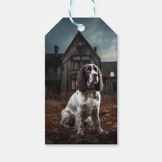 Engelse Springer Spaniel Halloween Scary Cadeaulabel (Voorkant)