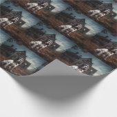 Engelse Springer Spaniel Halloween Scary Cadeaupapier (Hoek)