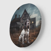 Engelse Springer Spaniel Halloween Scary Grote Klok (Hoek)