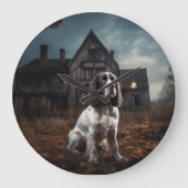 Engelse Springer Spaniel Halloween Scary Grote Klok (Voorkant)