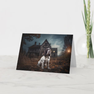 Engelse Springer Spaniel Halloween Scary Kaart