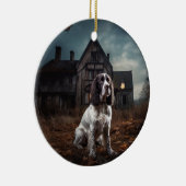 Engelse Springer Spaniel Halloween Scary Keramisch Ornament (Rechts)