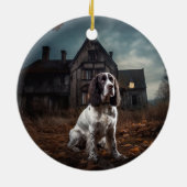 Engelse Springer Spaniel Halloween Scary Keramisch Ornament (Achterkant)