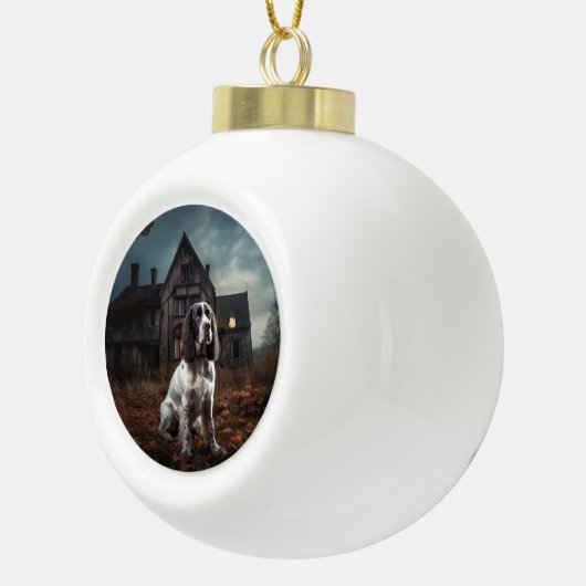 Engelse Springer Spaniel Halloween Scary Keramische Bal Ornament (Rechts)