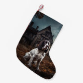 Engelse Springer Spaniel Halloween Scary Kleine Kerstsok (Voorkant (Hangend))