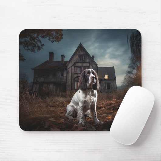 Engelse Springer Spaniel Halloween Scary Muismat (Met muis)
