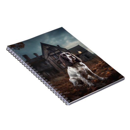 Engelse Springer Spaniel Halloween Scary Notitieboek (Rechterzijde)