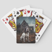 Engelse Springer Spaniel Halloween Scary Pokerkaarten (Achterkant)