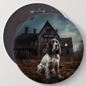 Engelse Springer Spaniel Halloween Scary Ronde Button 6,0 Cm (Voorkant /achterkant)