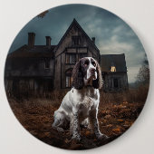 Engelse Springer Spaniel Halloween Scary Ronde Button 6,0 Cm (Voorkant)