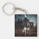 Engelse Springer Spaniel Halloween Scary Sleutelhanger (Voorkant)