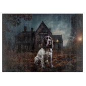 Engelse Springer Spaniel Halloween Scary Snijplank (Voorkant)