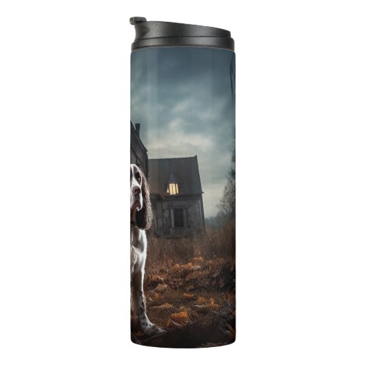 Engelse Springer Spaniel Halloween Scary Thermosbeker (Geroteerd rechts)