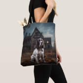 Engelse Springer Spaniel Halloween Scary Tote Bag (Dichtbij)