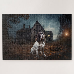 Engelse Springer Spaniel Halloween Verschrikkelijk Legpuzzel