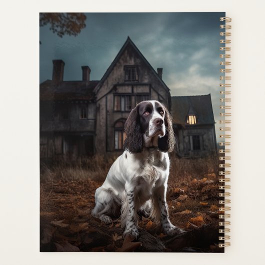 Engelse Springer Spaniel Halloween Verschrikkelijk Planner (Achterkant)