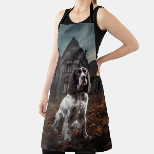 Engelse Springer Spaniel Halloween Verschrikkelijk Schort (Insitu)