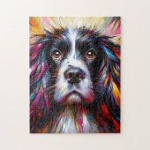 Engelse Springer Spaniel Hond Acryl Art Print Legpuzzel (Verticaal)