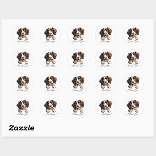 Engelse Springer Spaniel hond Dank u Ronde Sticker (Vel)
