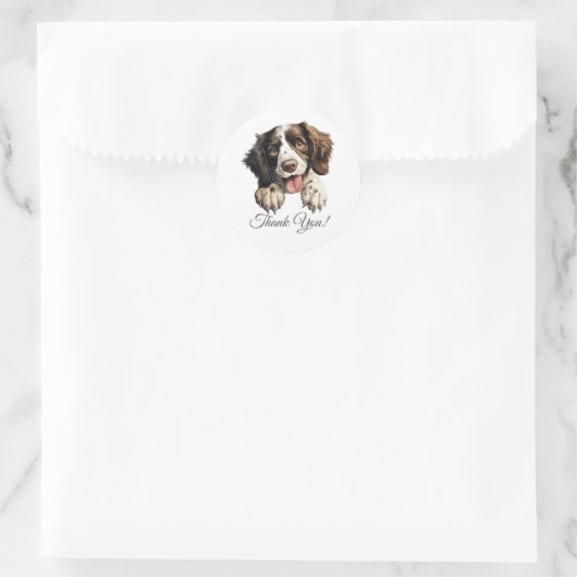 Engelse Springer Spaniel hond Dank u Ronde Sticker (Tas)