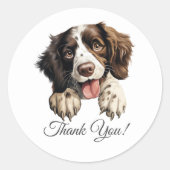 Engelse Springer Spaniel hond Dank u Ronde Sticker (Voorkant)