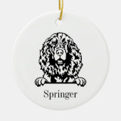 Engelse Springer Spaniel hond Gepersonaliseerde hu Keramisch Ornament (Voorkant)