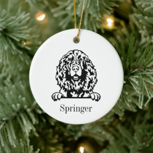 Engelse Springer Spaniel hond Gepersonaliseerde Pe Keramisch Ornament