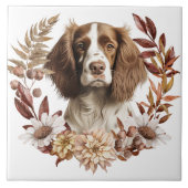 Engelse Springer Spaniel Hond Herfst krans Tegeltje (Voorkant)