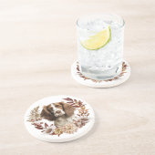 Engelse Springer Spaniel Hond Herfst krans Zandsteen Onderzetter (Zijkant)