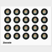 Engelse Springer Spaniel hond in paaseieren schets Ronde Sticker (Vel)