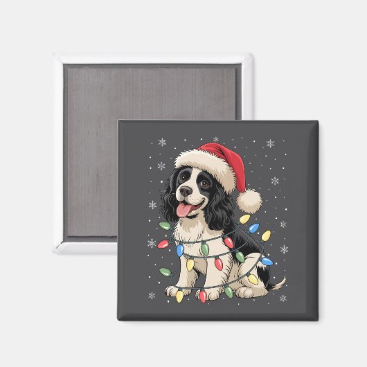Engelse Springer Spaniel Hond Kerstboom Lichtjes Magneet (Voorkant / Achterkant)