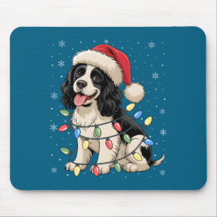 Engelse Springer Spaniel Hond Kerstboom Lichtjes Muismat