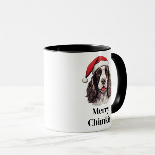 Engelse Springer Spaniel hond kerstmuts Kerstmis Mok (Voorkant rechts)
