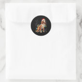 Engelse Springer Spaniel Hond Kerstverlichting Xma Ronde Sticker (Tas)