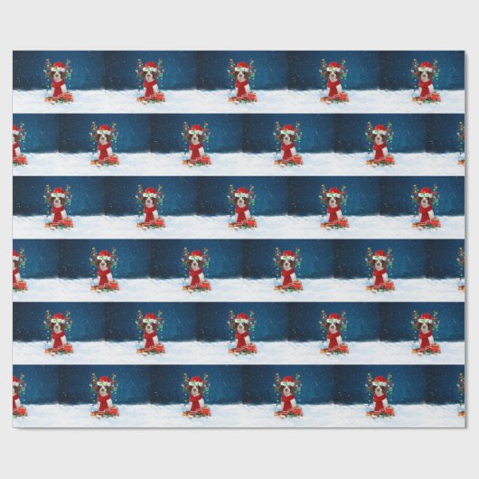 Engelse Springer Spaniel-hond met kerstcadeaus Cadeaupapier (Vlak)