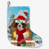 Engelse Springer Spaniel-hond met kerstcadeaus Kleine Kerstsok (Voorkant)