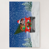 Engelse Springer Spaniel-hond met kerstcadeaus Legpuzzel (Verticaal)