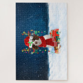Engelse Springer Spaniel-hond met kerstcadeaus Legpuzzel (Verticaal)