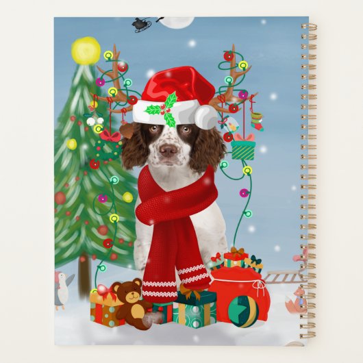 Engelse Springer Spaniel-hond met kerstcadeaus Planner (Achterkant)