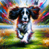 Engelse Springer Spaniel Hond Portret Acryl Kunst Legpuzzel