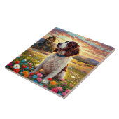 Engelse Springer Spaniel hond Tegeltje (Zijkant)