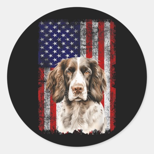 Engelse Springer Spaniel Hondenliefhebber Amerikaa Ronde Sticker (Voorkant)