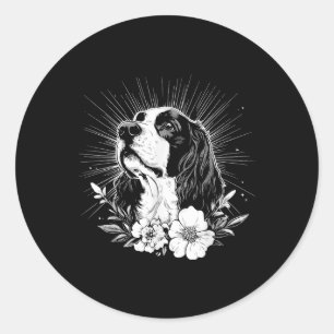 Engelse Springer Spaniel Hondenliefhebber Retro St Ronde Sticker