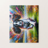 Engelse Springer Spaniel Hondenportret Acryl Kunst Legpuzzel (Verticaal)
