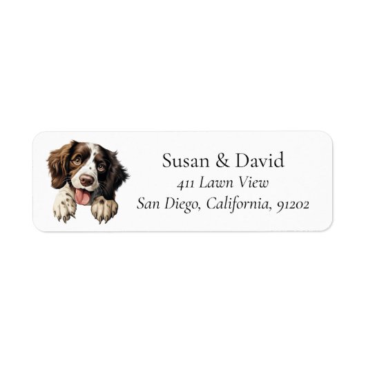 Engelse Springer Spaniel Hondenras Pet Lovers Etiket (Voorkant)