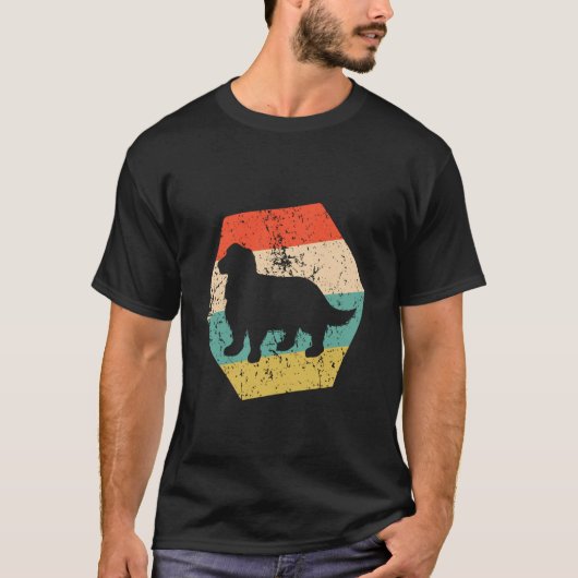 Engelse Springer Spaniel Hondenras Retro Distresse T-shirt (Voorkant)